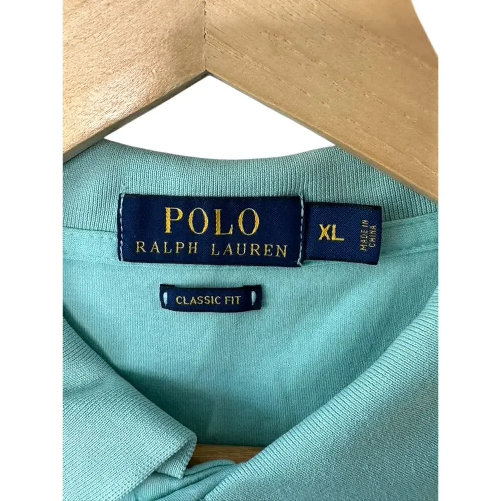 Polo Ralph Lauren Classic Fit Blue 100% Cotton Short Sleeve Polo Shirt Men's  XL